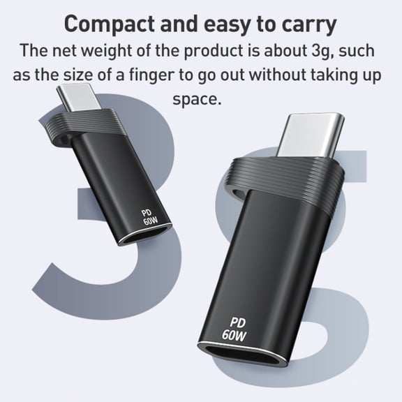 ADS-615 PD 60W USB-C/Type-C Male to 8 Pin Female Adapter(Black)