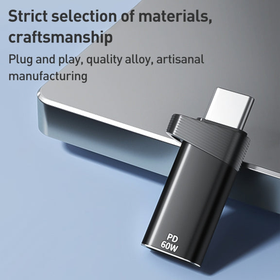 ADS-615 PD 60W USB-C/Type-C Male to 8 Pin Female Adapter(Gun Grey)