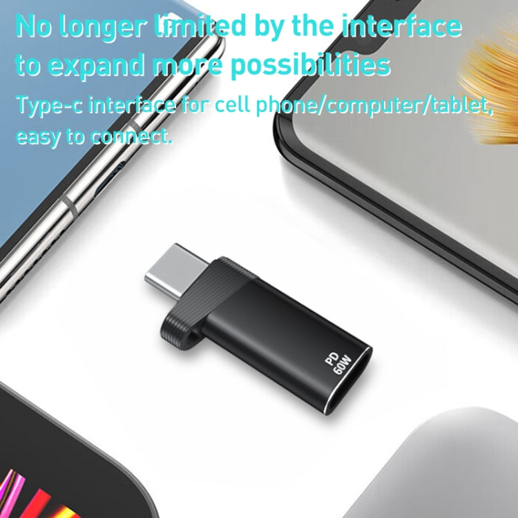 ADS-615 PD 60W USB-C/Type-C Male to 8 Pin Female Adapter(Grey)