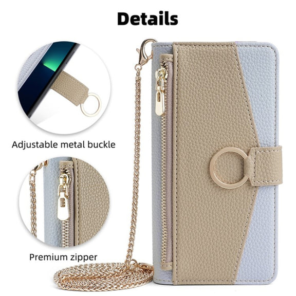 For Sharp Aquos R9 Crossbody Litchi Texture Leather Phone Case(Blue)