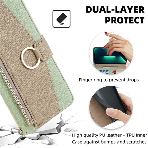 For Sharp Aquos R9 Crossbody Litchi Texture Leather Phone Case(Green)