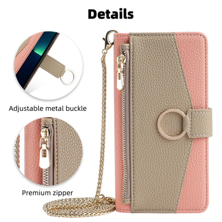 For Sharp Aquos R9 Crossbody Litchi Texture Leather Phone Case(Pink)