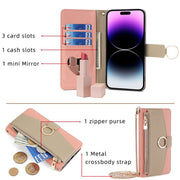 For Sharp Aquos R9 Crossbody Litchi Texture Leather Phone Case(Pink)