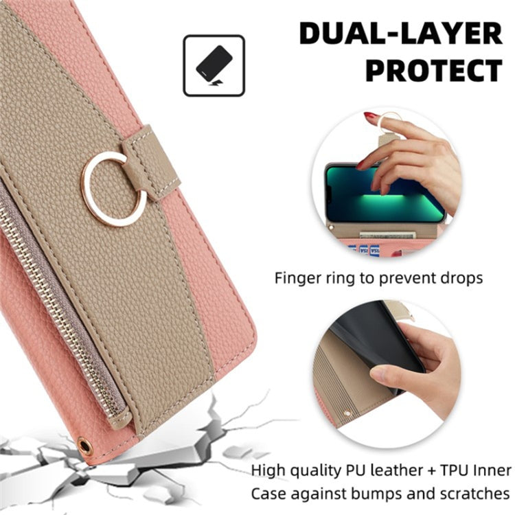 For Sharp Aquos R9 Crossbody Litchi Texture Leather Phone Case(Pink)