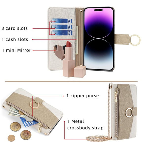 For Sharp Aquos R9 Crossbody Litchi Texture Leather Phone Case(White)