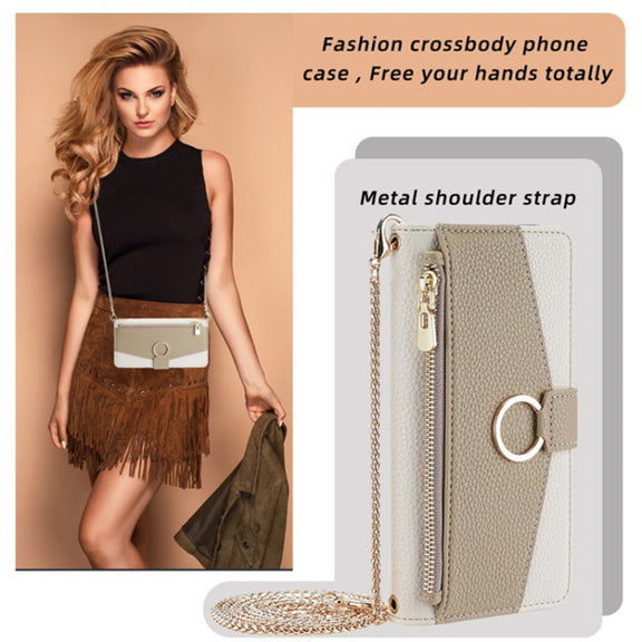 For Sharp Aquos R9 Crossbody Litchi Texture Leather Phone Case(White)