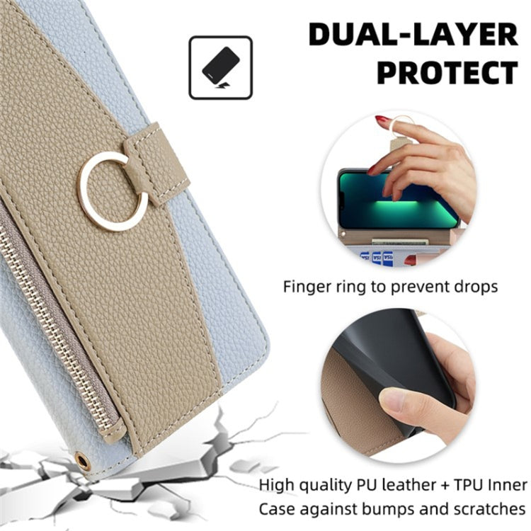 For Sharp Aquos wish4 Crossbody Litchi Texture Leather Phone Case(Blue)