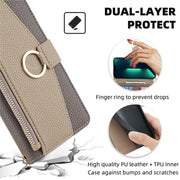 For Sharp Aquos wish4 Crossbody Litchi Texture Leather Phone Case(Grey)