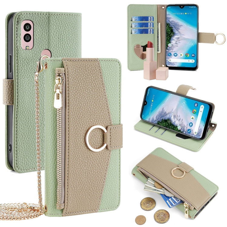 For Kyocera Android One S10 Crossbody Litchi Texture Leather Phone Case(Green)