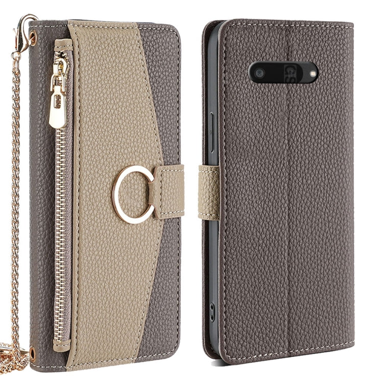 For Kyocera Digno SX4 5G Crossbody Litchi Texture Leather Phone Case(Grey)