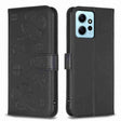 For Xiaomi Redmi Note 12 4G Global Four-leaf Embossed Leather Phone Case(Black) - Xiaomi Cases by PMC TechLife | Online Shopping South Africa | PMC TechLife | Buy Now Pay Later Mobicred