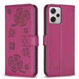 For Xiaomi Redmi Note 12 Pro+ 5G Global Four-leaf Embossed Leather Phone Case(Rose Red) - Xiaomi Cases by PMC TechLife | Online Shopping South Africa | PMC TechLife | Buy Now Pay Later Mobicred