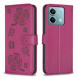 For Xiaomi Redmi Note 13 Four-leaf Embossed Leather Phone Case(Rose Red) - Note 13 Cases by PMC TechLife | Online Shopping South Africa | PMC TechLife | Buy Now Pay Later Mobicred