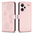 For Xiaomi Redmi Note 13 Pro+ 5G Four-leaf Embossed Leather Phone Case(Pink) - Note 13 Pro+ Cases by PMC TechLife | Online Shopping South Africa | PMC TechLife | Buy Now Pay Later Mobicred