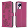 For Xiaomi 13 Lite 5G Four-leaf Embossed Leather Phone Case(Rose Red) - 13 Lite Cases by PMC TechLife | Online Shopping South Africa | PMC TechLife | Buy Now Pay Later Mobicred