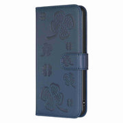 For Xiaomi 13 Ultra Four-leaf Embossed Leather Phone Case(Blue)