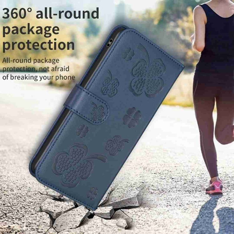 For Xiaomi 13 Ultra Four-leaf Embossed Leather Phone Case(Blue)