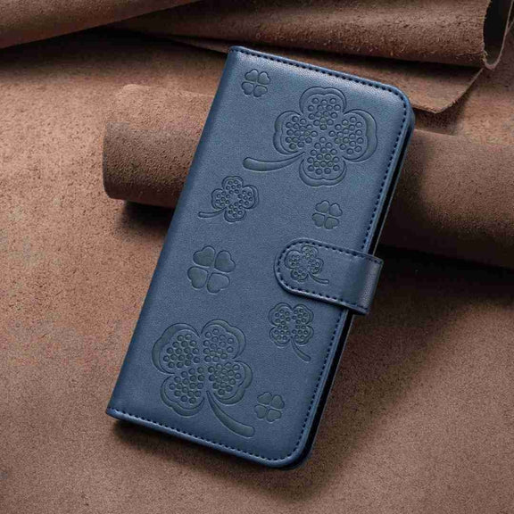 For Xiaomi 13 Ultra Four-leaf Embossed Leather Phone Case(Blue)