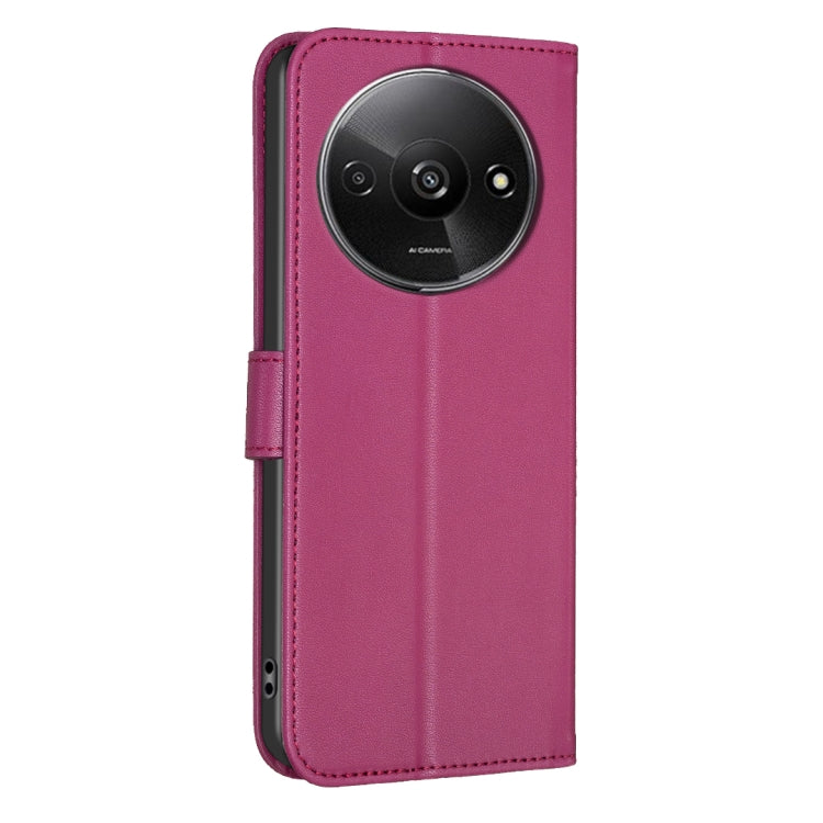 For Xiaomi Redmi A3 Four-leaf Embossed Leather Phone Case(Rose Red)