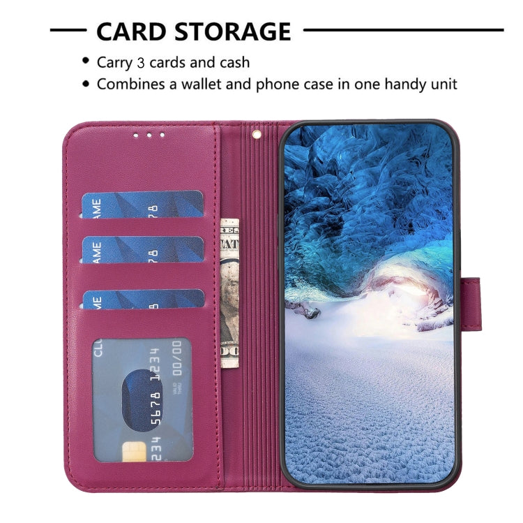For Xiaomi Redmi A3 Four-leaf Embossed Leather Phone Case(Rose Red)