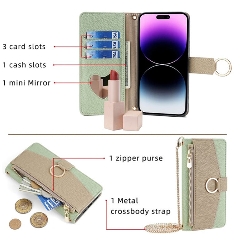 For Google Pixel 7a Crossbody Litchi Texture Leather Phone Case(Green)