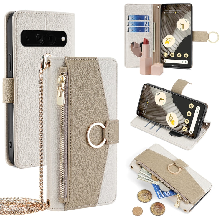 For Google Pixel 7 Pro Crossbody Litchi Texture Leather Phone Case(White)