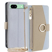 For Google Pixel 8a Crossbody Litchi Texture Leather Phone Case(Blue)