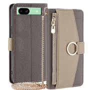 For Google Pixel 8a Crossbody Litchi Texture Leather Phone Case(Grey)
