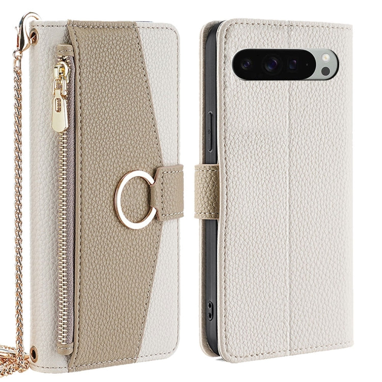 For Google Pixel 9 Pro XL Crossbody Litchi Texture Leather Phone Case(White)