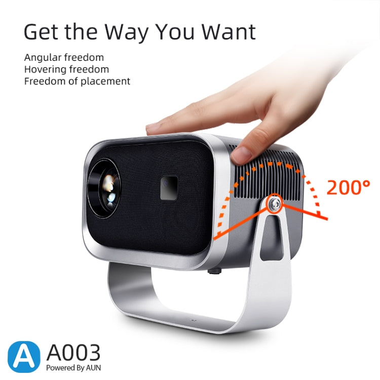 A003 150 Lumens 1280x720P 360 Degree Rotating LED Mini Android Projector, Specification:EU Plug
