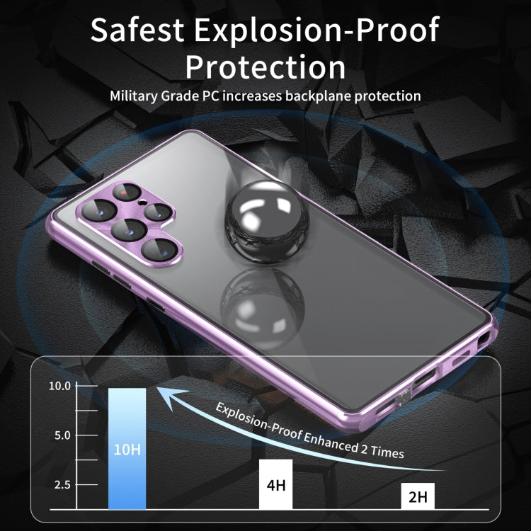 For Samsung Galaxy S24+ 5G HD Full Cover Magnetic Metal Tempered Glass Phone Case(Black)