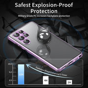 For Samsung Galaxy S24+ 5G HD Full Cover Magnetic Metal Tempered Glass Phone Case(Black)