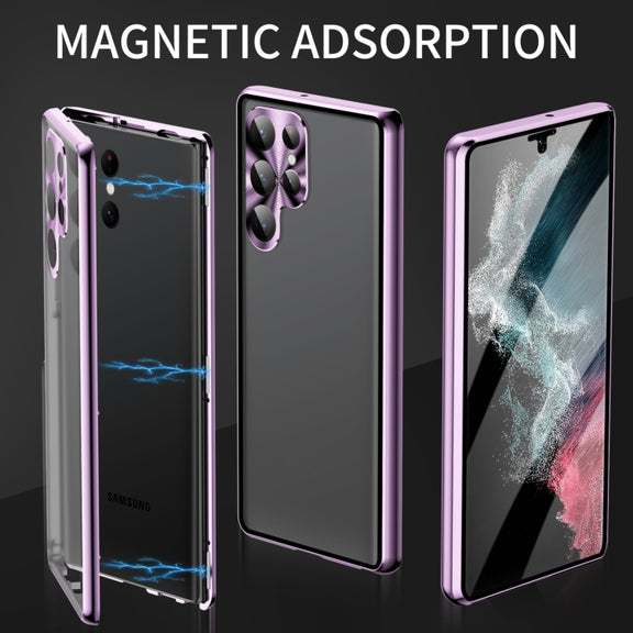 For Samsung Galaxy S24+ 5G HD Full Cover Magnetic Metal Tempered Glass Phone Case(Black)
