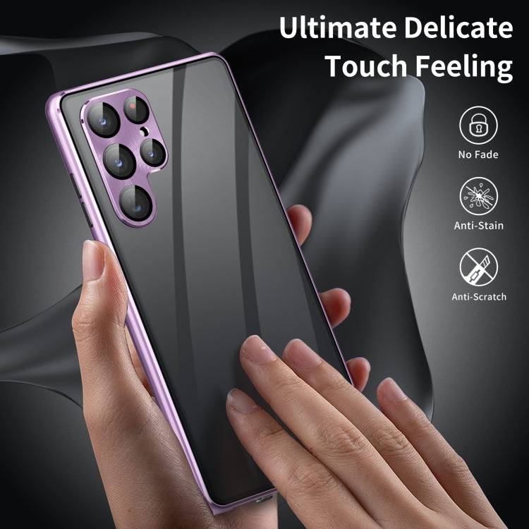 For Samsung Galaxy S24+ 5G HD Full Cover Magnetic Metal Tempered Glass Phone Case(Black)
