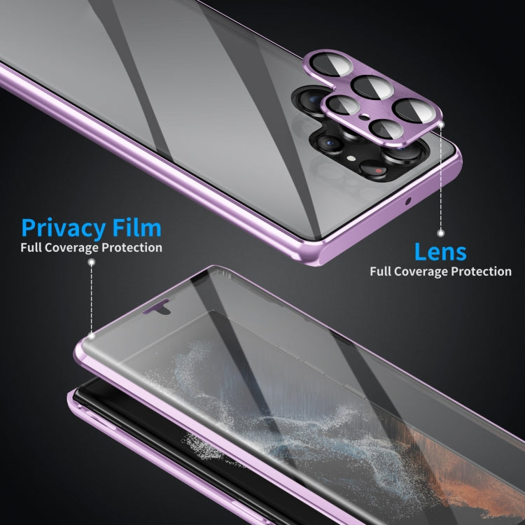 For Samsung Galaxy S24+ 5G HD Full Cover Magnetic Metal Tempered Glass Phone Case(Black)