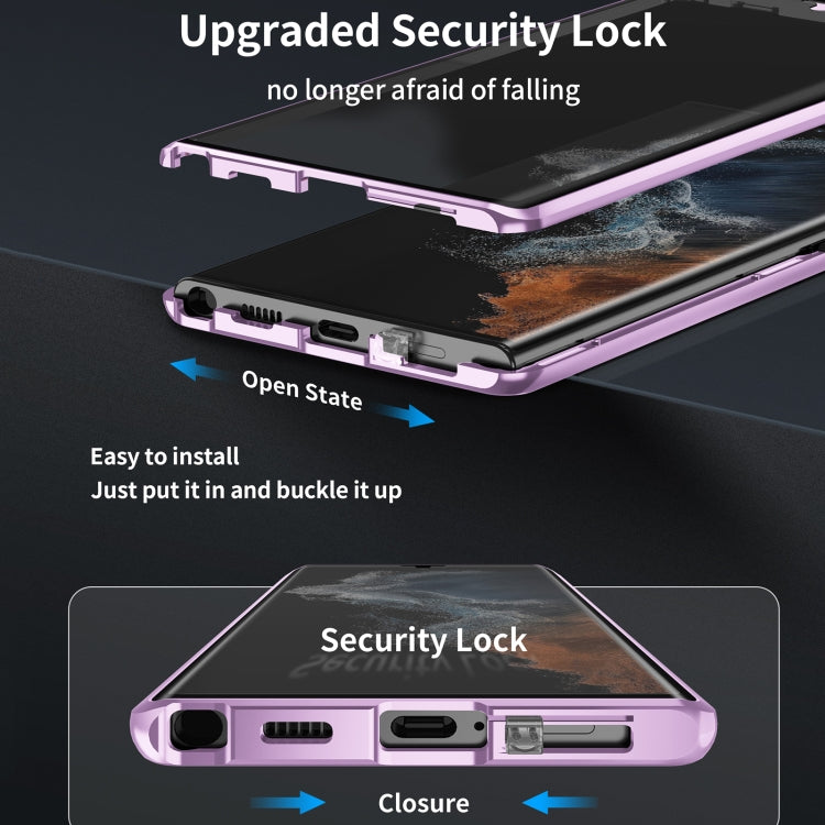 For Samsung Galaxy S24+ 5G HD Full Cover Magnetic Metal Tempered Glass Phone Case(Black)