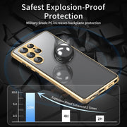 For Samsung Galaxy S24+ 5G Privacy Full Cover Magnetic Metal Tempered Glass Phone Case(Green)