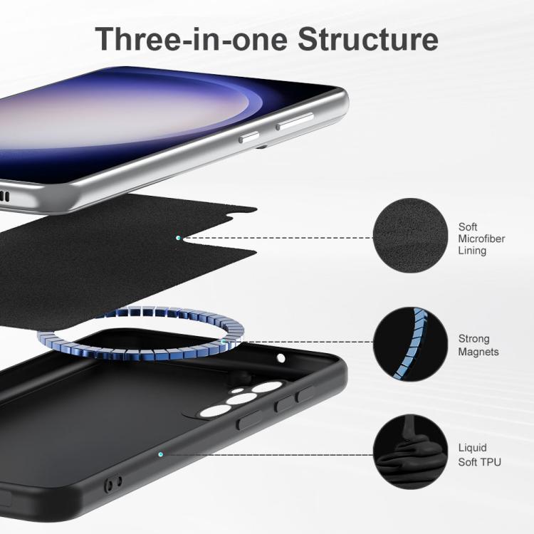For Samsung Galaxy S25 5G MagSafe Magnetic Liquid Silicone Phone Case(Black)