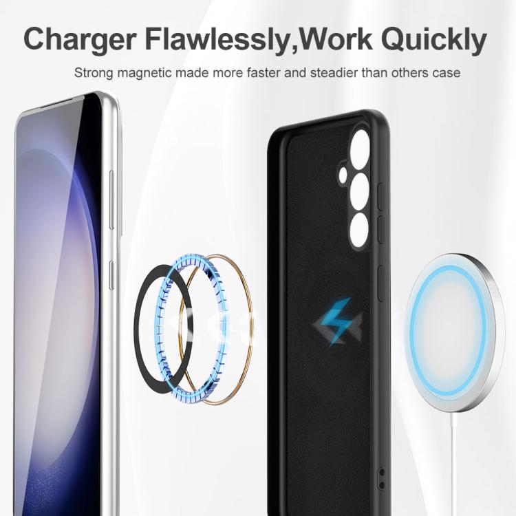 For Samsung Galaxy S25 5G MagSafe Magnetic Liquid Silicone Phone Case(Black)