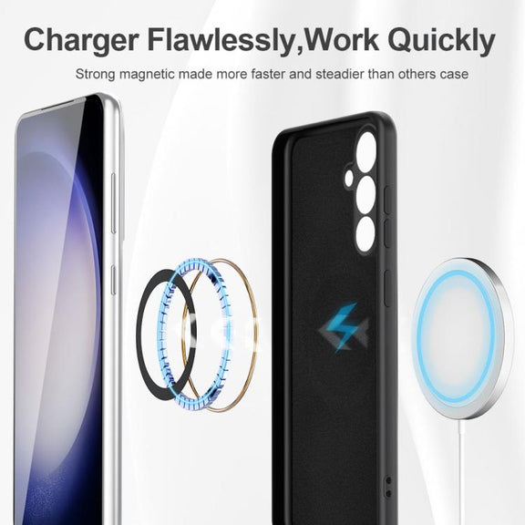 For Samsung Galaxy S25+ 5G MagSafe Magnetic Liquid Silicone Phone Case(Black)