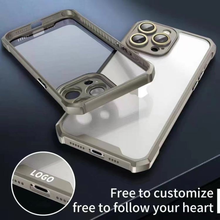 For iPhone 16 Pro Shockproof Acrylic Phone Case with Lens Glass Film(Grey)