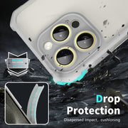 For iPhone 16 Pro Shockproof Acrylic Phone Case with Lens Glass Film(Grey)