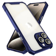 For iPhone 16 Plus Shockproof Acrylic Phone Case with Lens Glass Film(Blue)