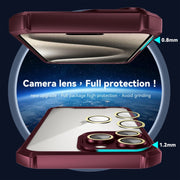 For iPhone 16 Pro Shockproof Acrylic Phone Case with Lens Glass Film(Grey)
