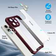 For iPhone 16 Pro Shockproof Acrylic Phone Case with Lens Glass Film(Grey)