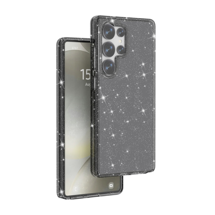 For Samsung Galaxy S25 Ultra 5G Shockproof Terminator Glitter Powder Phone Case(Black)