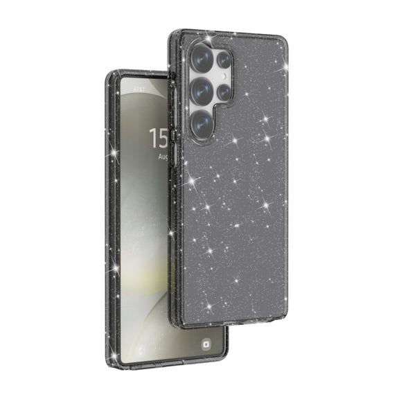 For Samsung Galaxy S25 Ultra 5G Shockproof Terminator Glitter Powder Phone Case(Black)