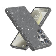 For Samsung Galaxy S25 Ultra 5G Shockproof Terminator Glitter Powder Phone Case(Black)