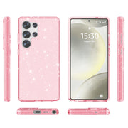For Samsung Galaxy S25 Ultra 5G Shockproof Terminator Glitter Powder Phone Case(Pink)