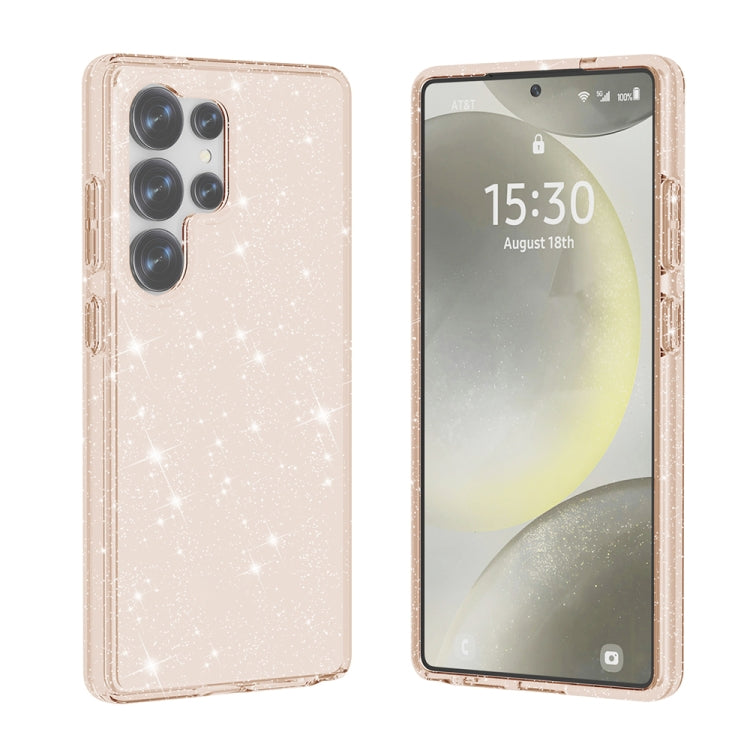For Samsung Galaxy S25 Ultra 5G Shockproof Terminator Glitter Powder Phone Case(Gold)